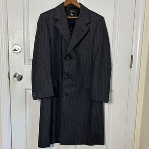 Vintage HART SCHAFFNER &MARX Gray Long blazer jacket peacoat pure virgin wool
